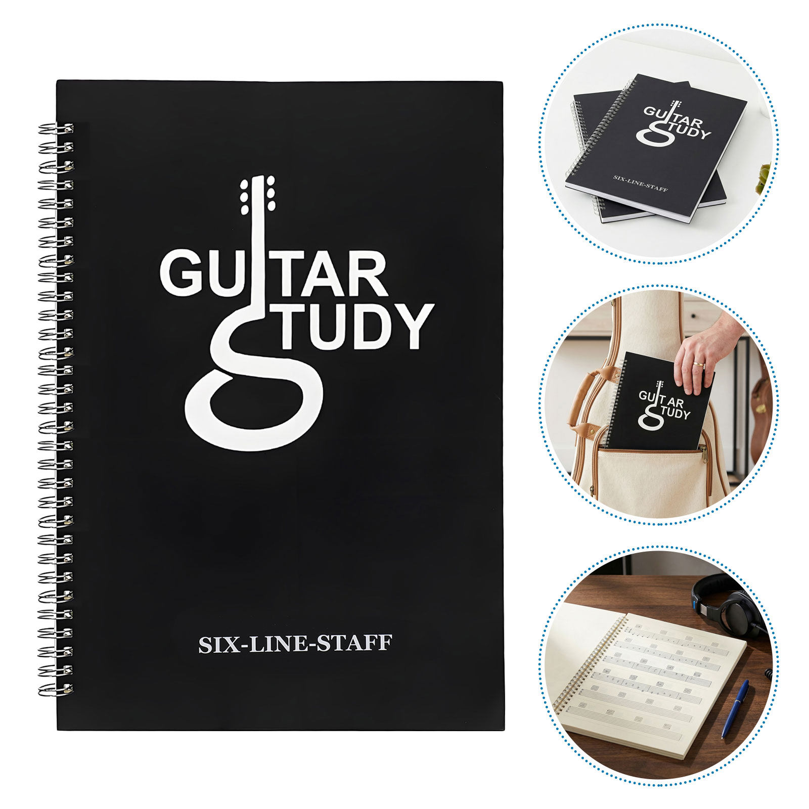 Blank Sheet Music Notebook - 2 pièces, carnet de tablatures pour
