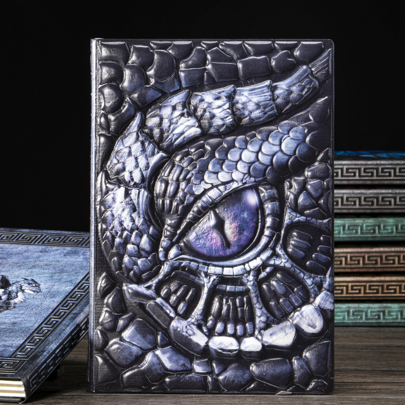 Vintage Leather Journal Notebook - Carnet A5 à motifs 3D en