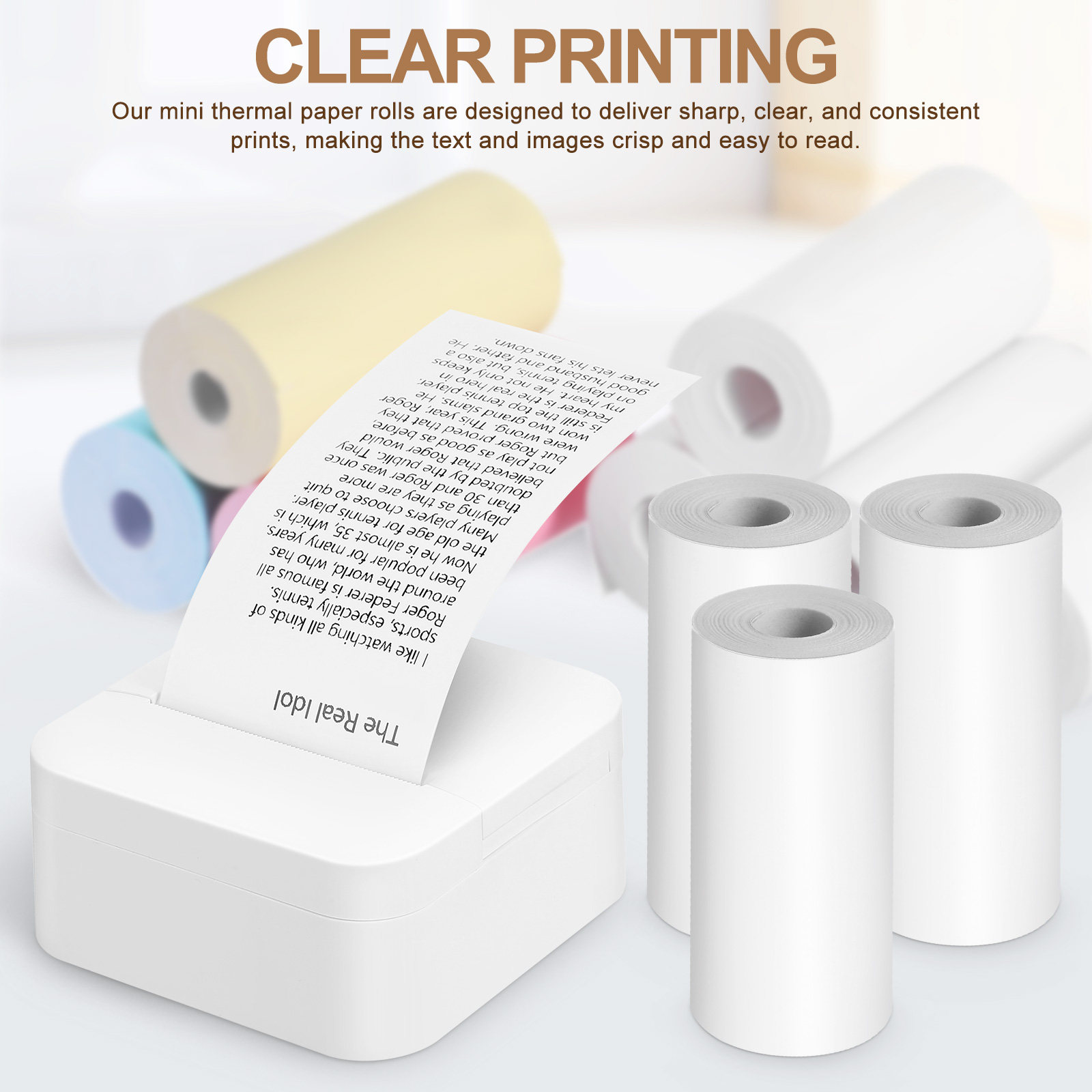 13 rouleaux de papier pour imp - Mini Pocket Thermal Printer Paper Roll avis et prix
